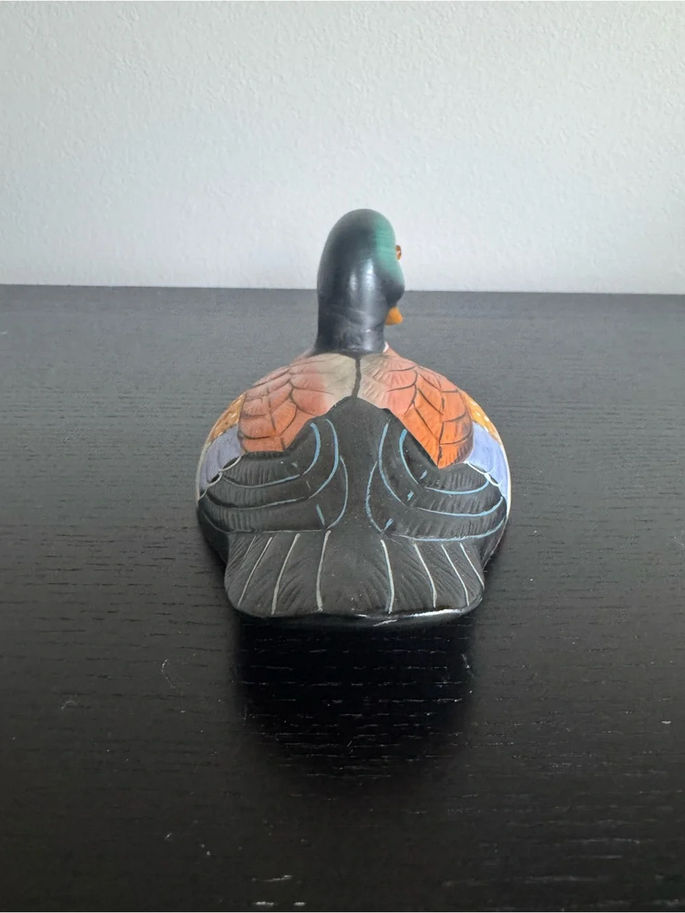 Vintage Ceramic Mallard Duck Figurine Retro Cabin Decor